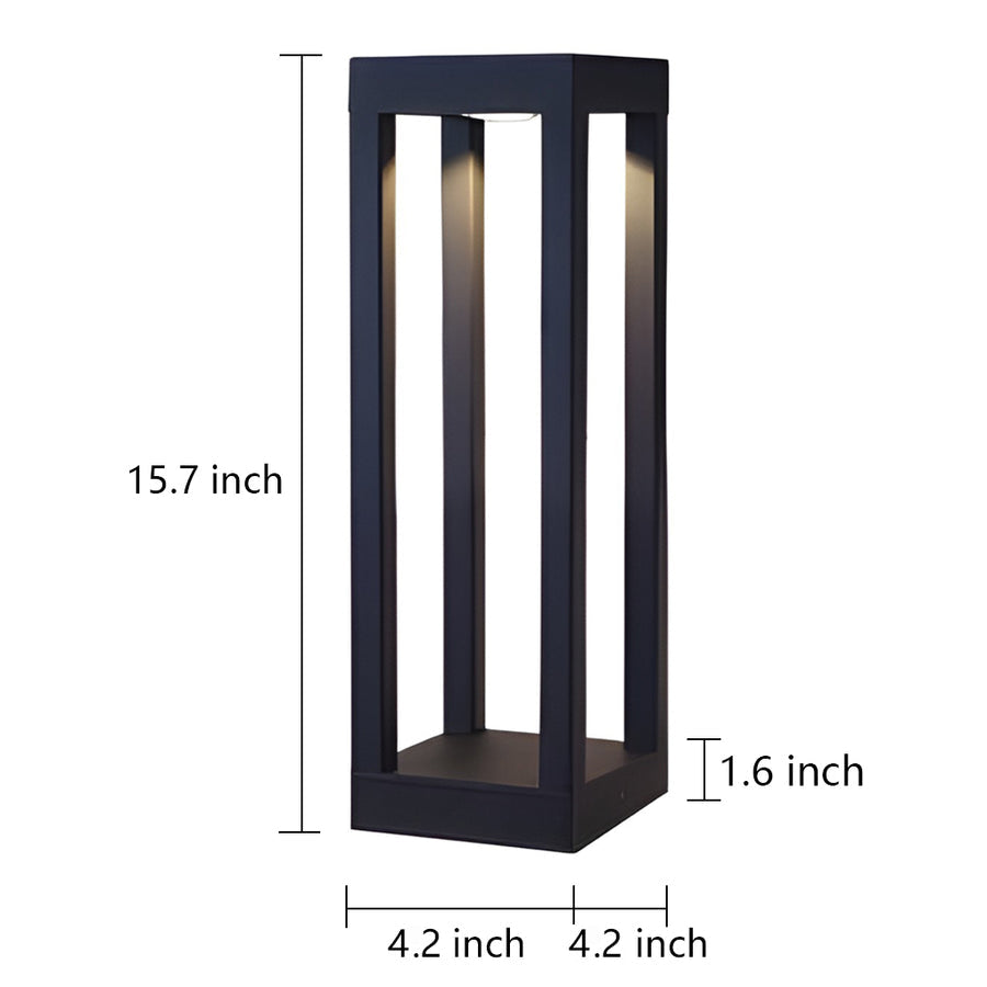 Modern LED Bollard Light for Pathways & Gardens | Black Aluminum