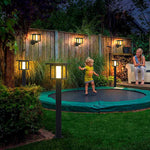 LED Post Lights with Rain Shield, Sand Gray Outdoor Landscape Lighting