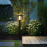 LED Post Lights with Rain Shield, Sand Gray Outdoor Landscape Lighting