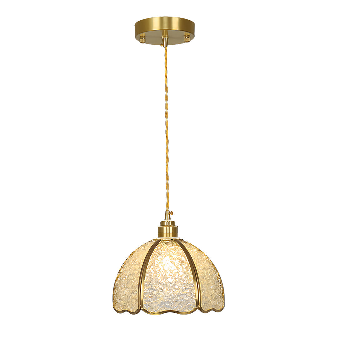 Vintage Crystal Pendant Light in Solid Copper, Small Scale