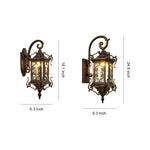 European Outdoor Wall Sconce with Gilded Aluminum Frame and Artisan Glass Shade