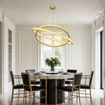 Aurelia Circular LED Chandelier in Copper, Chrome, or Black