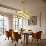 Aurelia Circular LED Chandelier in Copper, Chrome, or Black