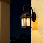 European Cast Aluminum Outdoor Wall Sconce with Clear Glass Shade