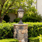 Luxury Weather-Resistant Cast Aluminum Garden Pillar Light with Clear Glass Shade