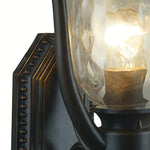 Rustic Outdoor Wall Sconce with Clear Glass Shade in Coffee Aluminum