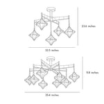 French Star Gold Chandelier with Opal Glass Shades for Elegant Interiors