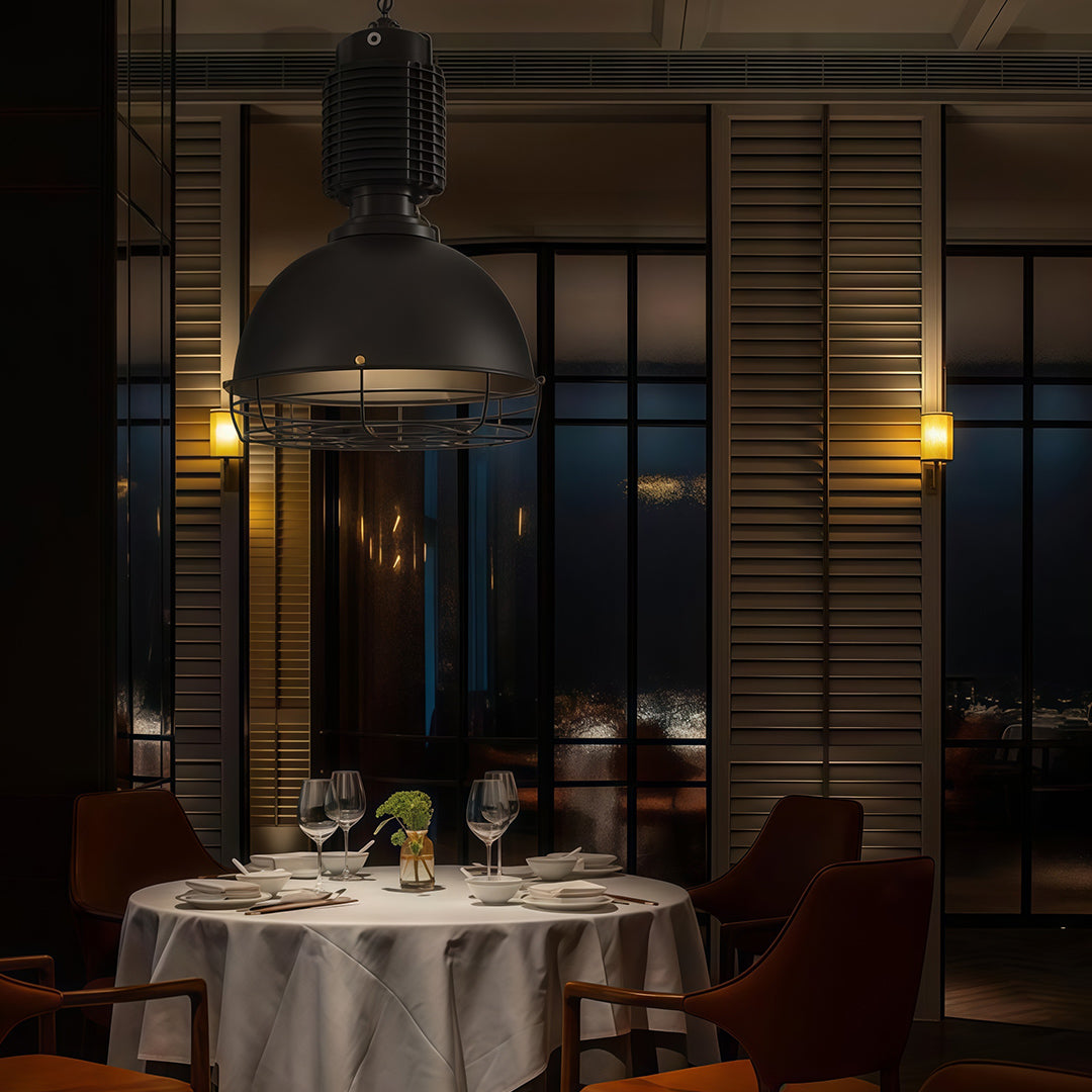 Industrial Heritage Pendant Light with Warm LED Glow