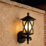 European Outdoor Wall Sconce in Sand Black Aluminum with Clear Glass
