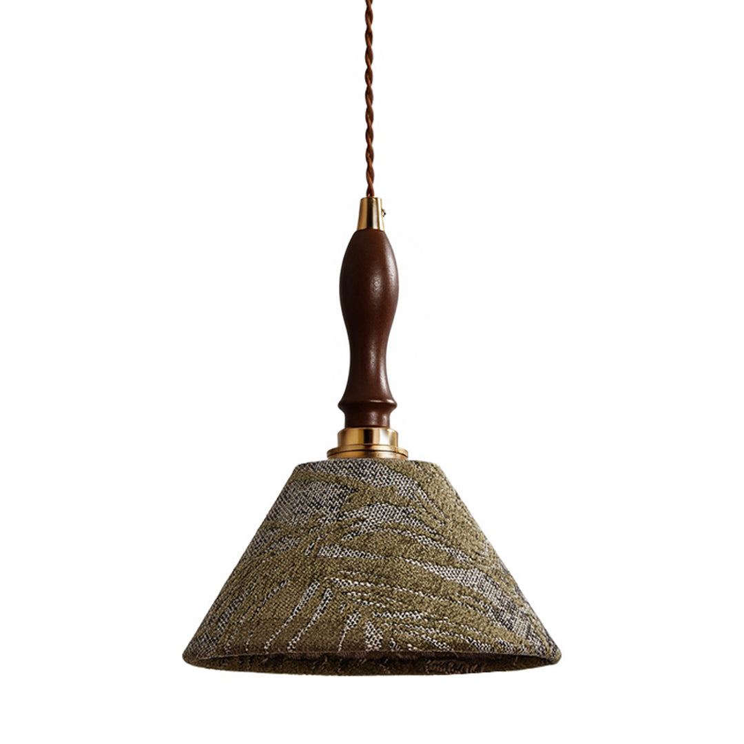 French Olive Green Metal Pendant Light with Adjustable Chain