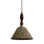 French Olive Green Metal Pendant Light with Adjustable Chain