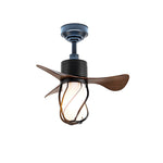Aurelia Vintage LED Ceiling Fan with Light – 22" Flush Mount, E26, 3 Blades