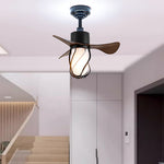 Aurelia Vintage LED Ceiling Fan with Light – 22" Flush Mount, E26, 3 Blades