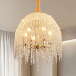 Teardrop Crystal Chandelier in Gold Finish, French-Inspired Ceiling Light