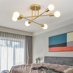 Modern Led Nordic Style Geometric Sputnik Semi Flush Mount Ceiling Light