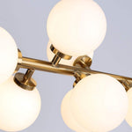 Modern Gold Kitchen Island Light 16 Light Linear Iron Global Glass Ceiling Lights Fixture 48W 110V Hardwired Indoor