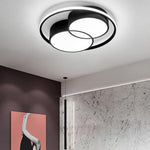 Trio of Illumination: Modern LED Flush Mount Ceiling Light in Matte Black