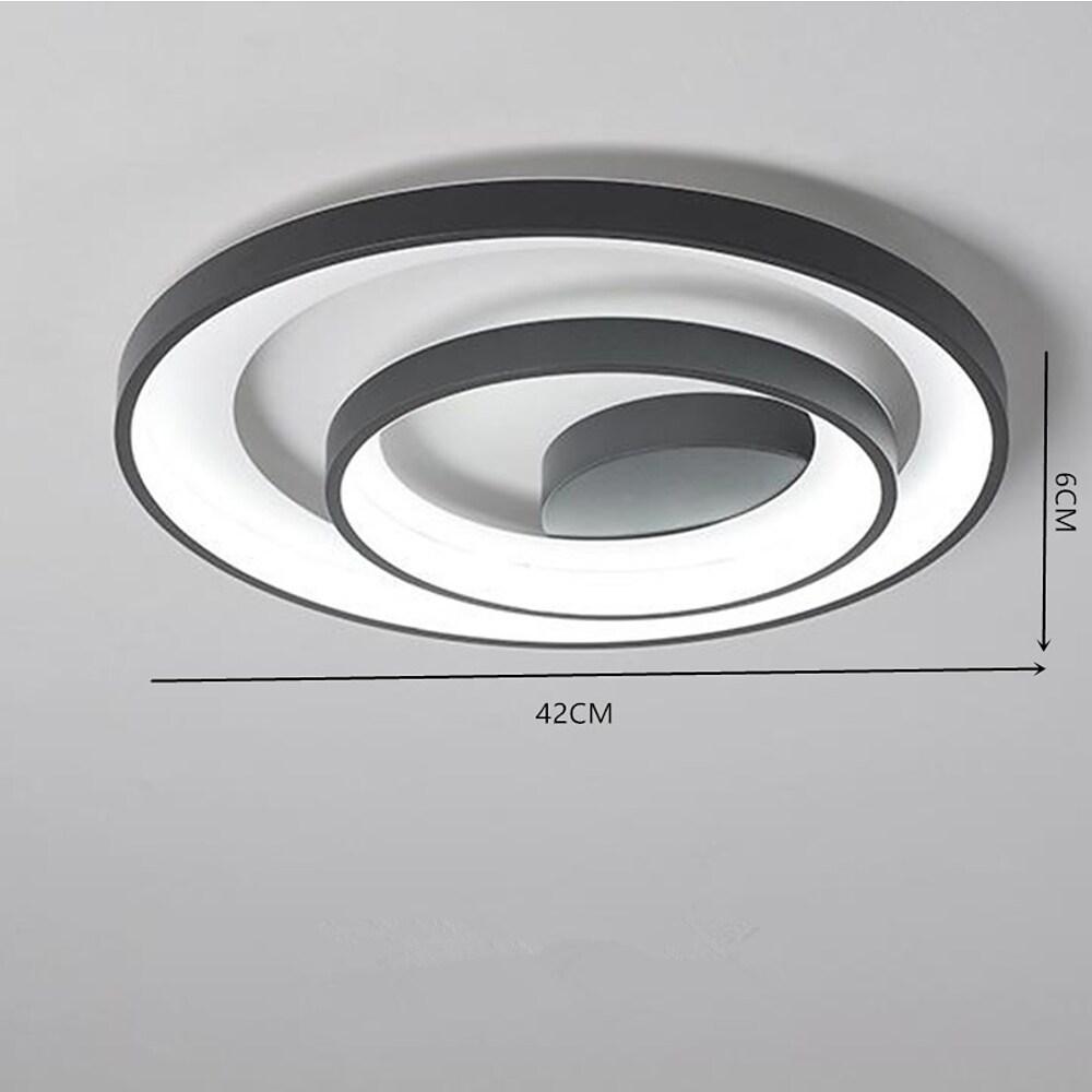 2 Light 2 Ring Semi Flush Mount Ceiling Light Led Elegant Silica Gel Bedroom Light