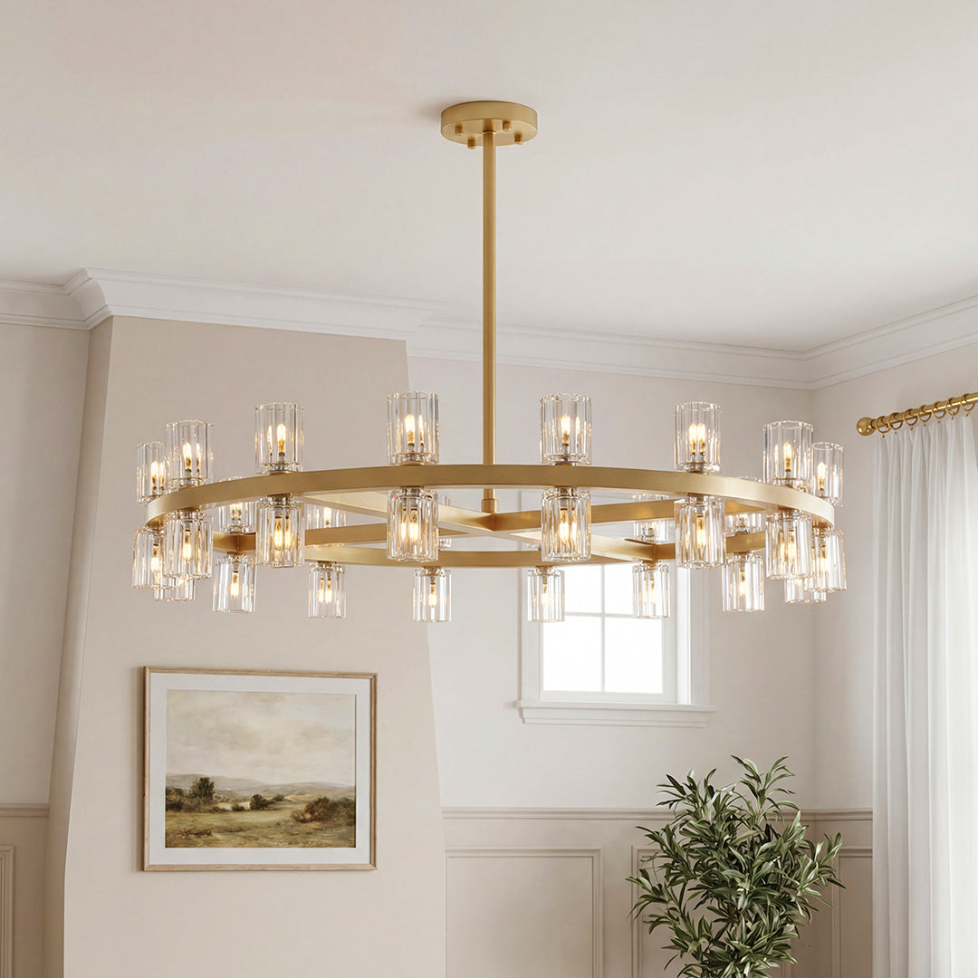 American Copper Crystal Chandelier, Modern Luxury Ceiling Light
