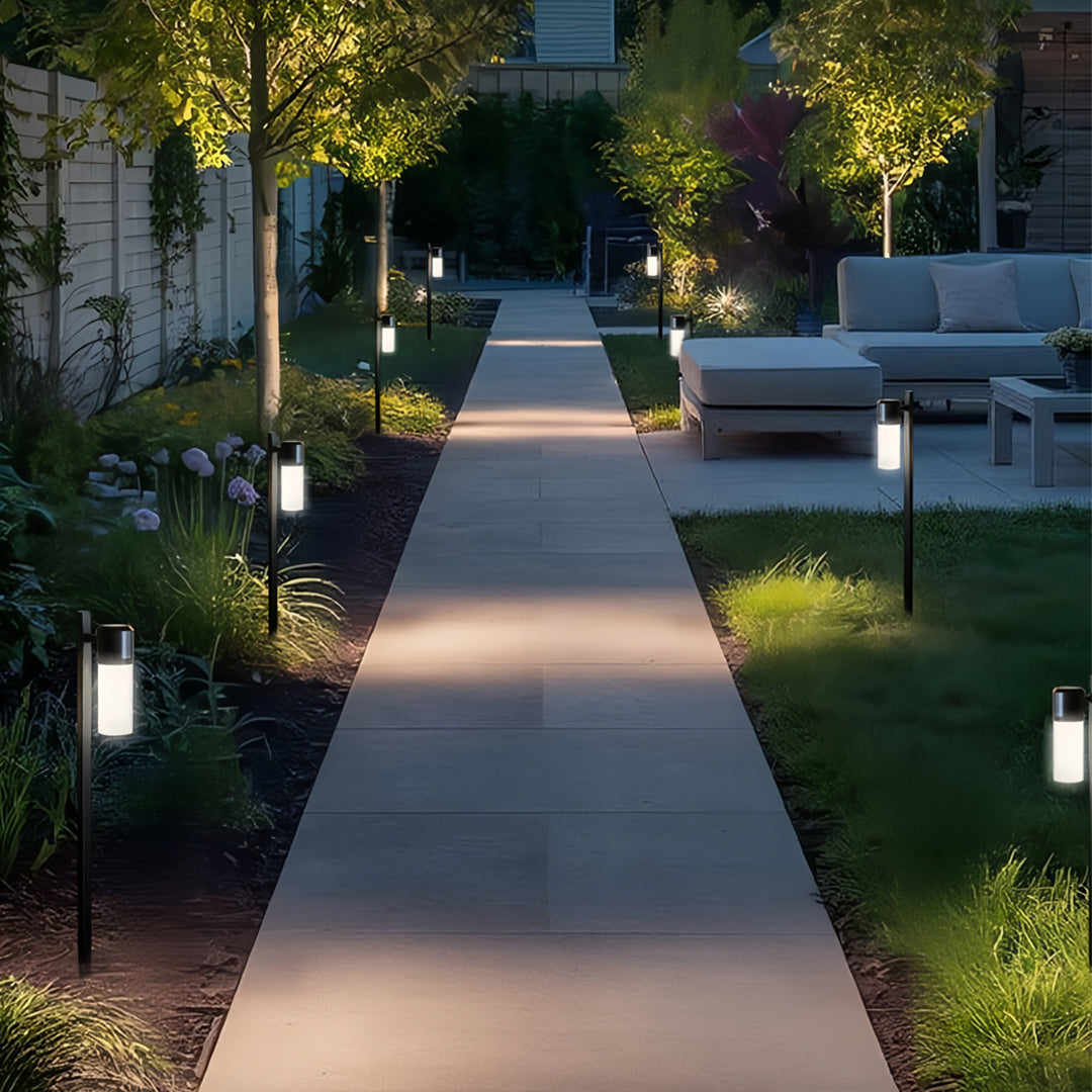 Modern LED Path Light with Clear Glass Shade for Garden Walkways