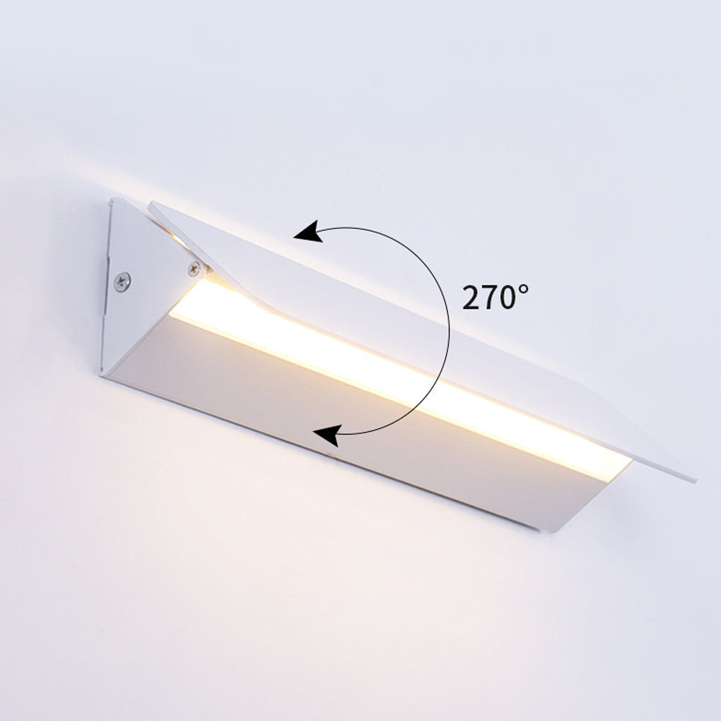 Modern White Aluminum LED Wall Sconce with 270° Adjustable Head