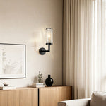 Modern Minimalist Copper Wall Sconce with Clear Glass Shade