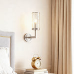 Modern Minimalist Copper Wall Sconce with Clear Glass Shade