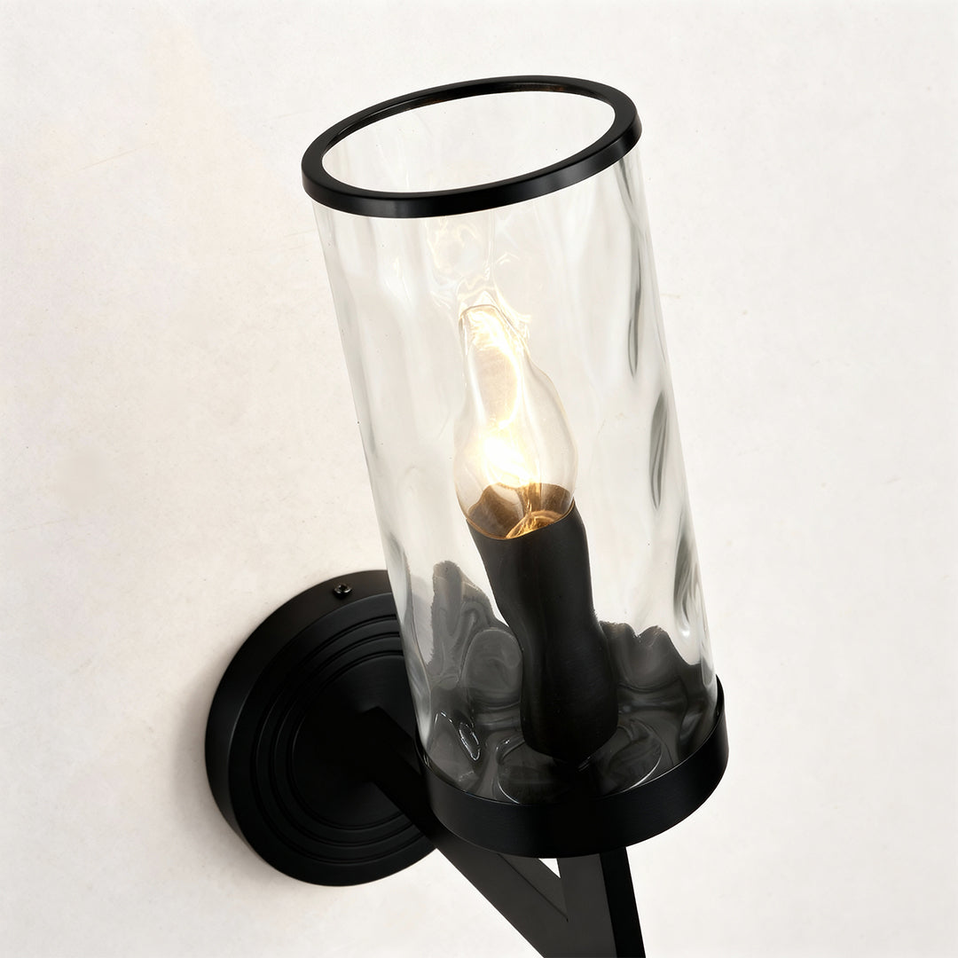 Modern Minimalist Copper Wall Sconce with Clear Glass Shade