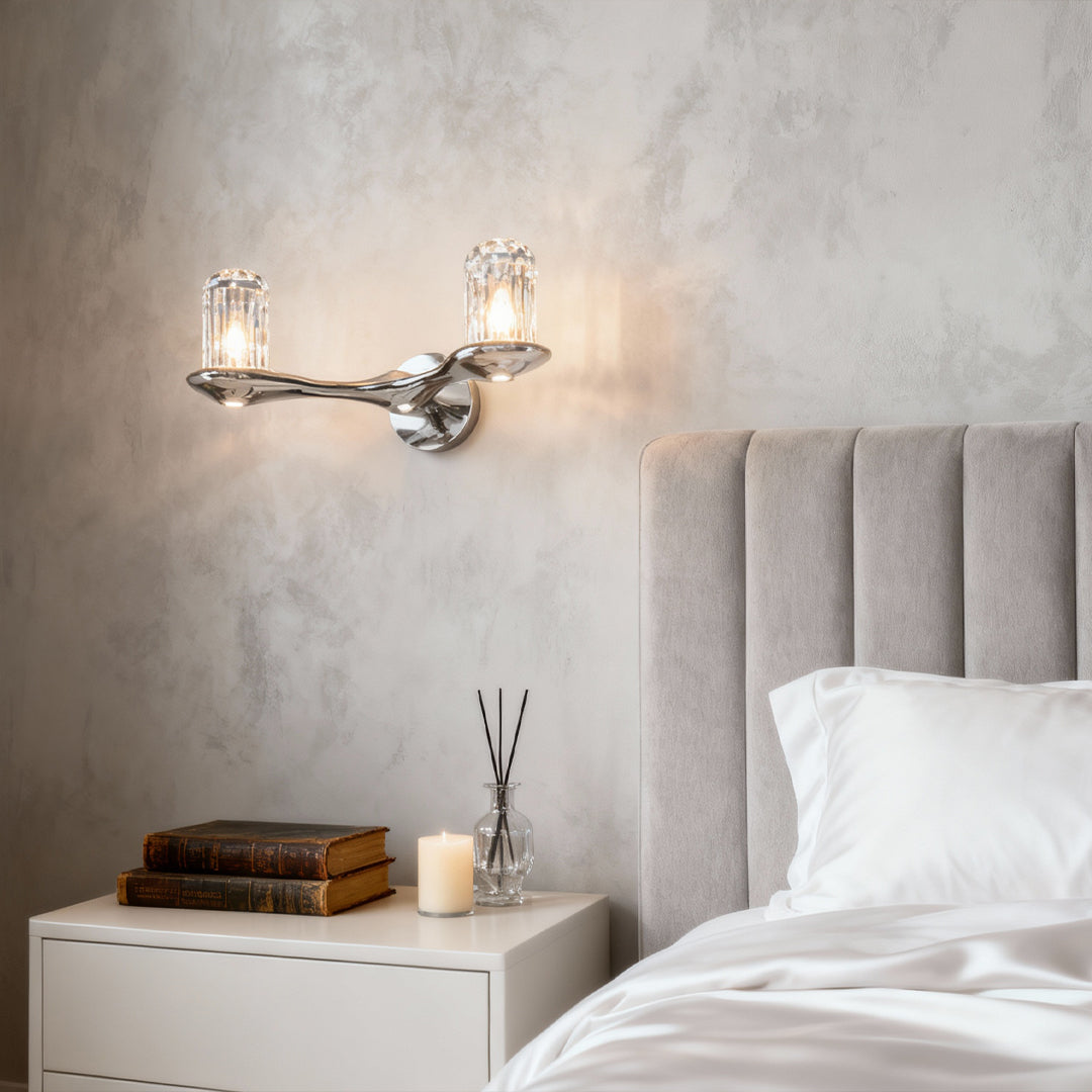 Crystal Wall Sconces Modern Minimalist LED Lighting for Bedroom Hallway