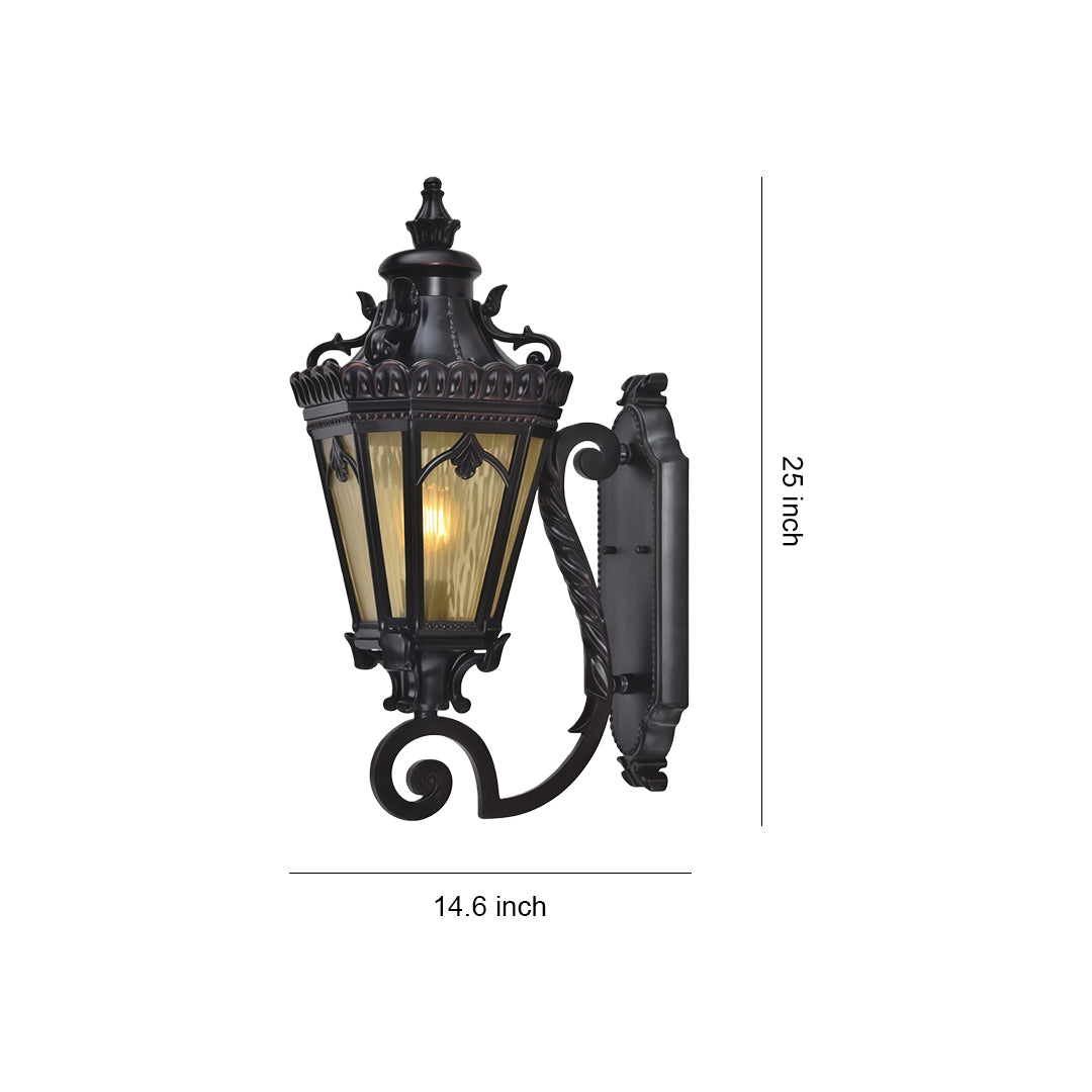 Outdoor Wall Sconce in Black Aluminum with Clear Glass
