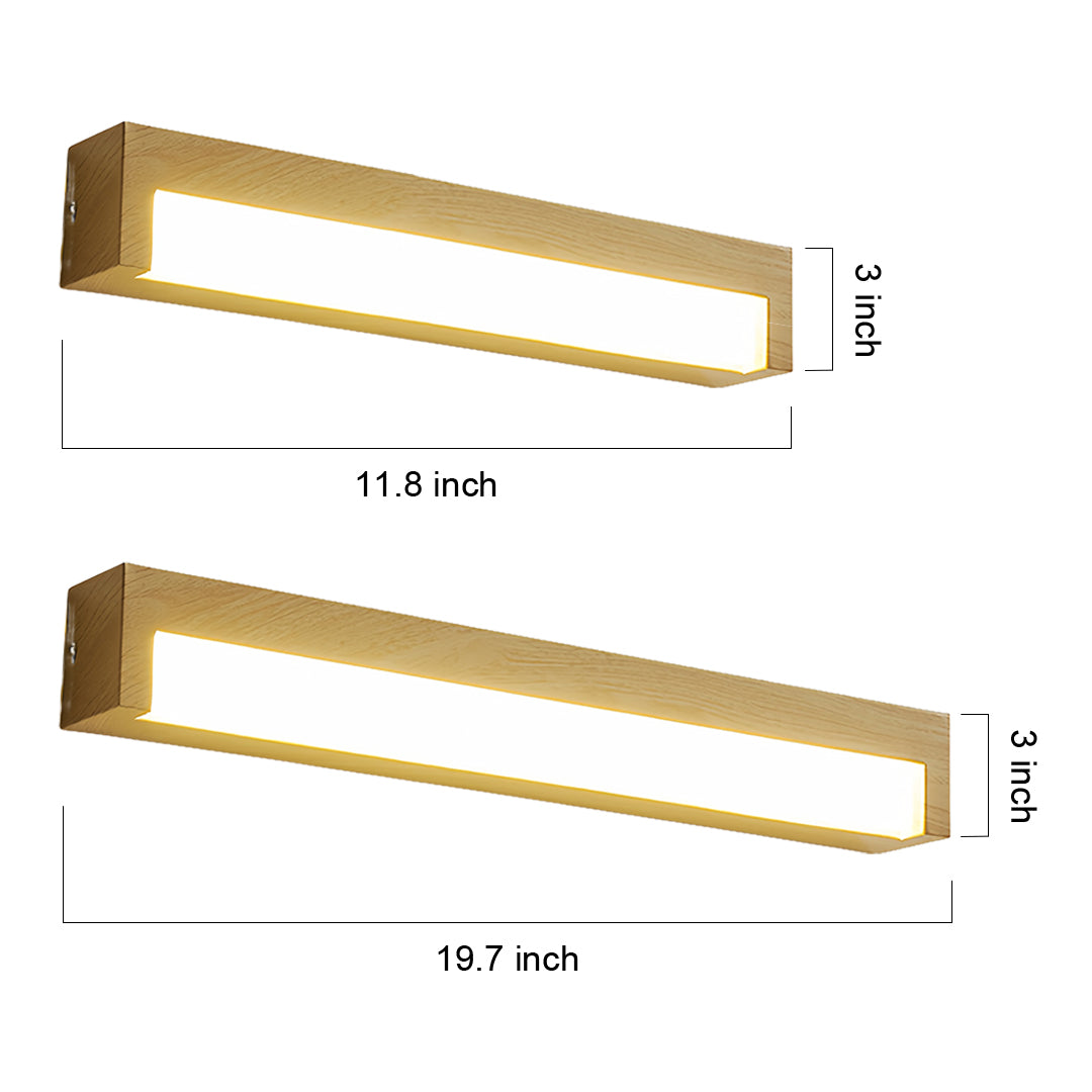 Vintage Wood Grain LED Wall Sconce with Acrylic Diffuser