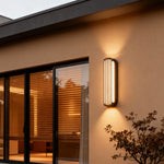 Modern Outdoor Linear Wall Light – Black Aluminum LED Sconce