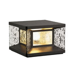 Modern Outdoor Pillar Light in Black Stainless Steel with Clear Glass