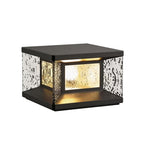 Modern Outdoor Pillar Light in Black Stainless Steel with Clear Glass