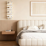 Modern Glass Wall Sconce with Stainless Steel Frame in Gold