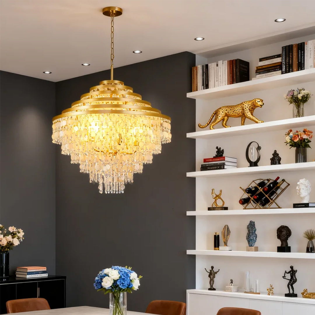 Aurelia Gyro Shell Chandelier — Modern Artistic Pendant Light