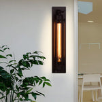 Industrial Linear Wall Sconce in Matte Black Iron for Modern Interiors