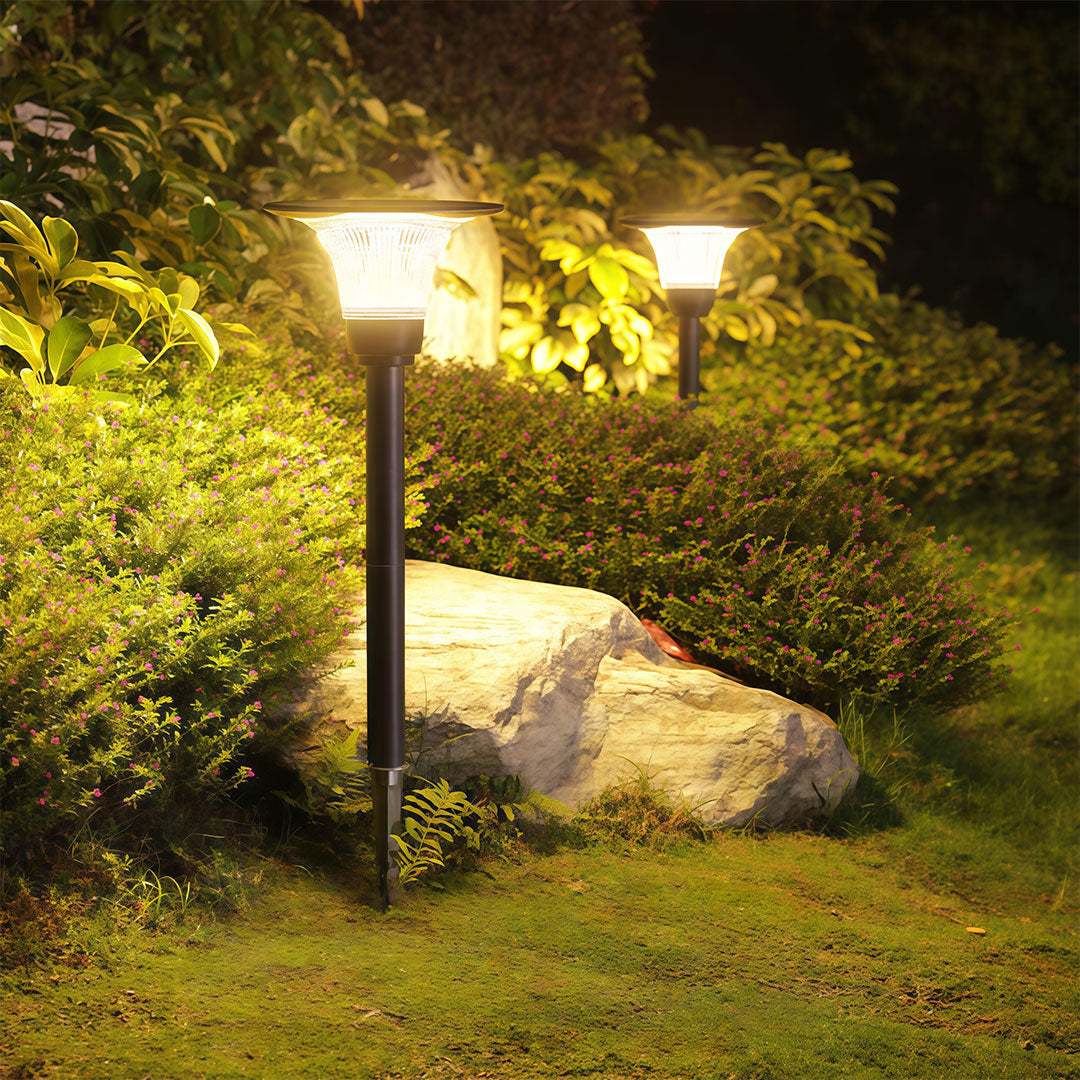 Black Solar Pathway Lights Outdoor Ground Socket Lamp
