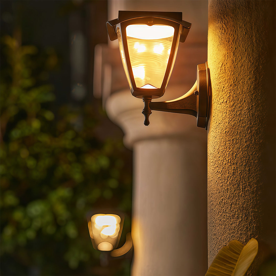 Modern Outdoor Wall Sconce with Solar Powered LED Lighting