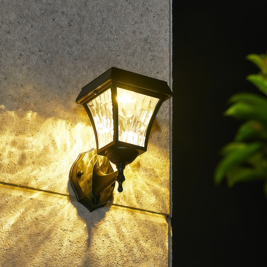 Aria Solar Wall Sconce — Modern Outdoor Lighting in Black Aluminum