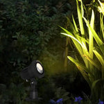 Modern Outdoor Spotlight in Sand Gray Aluminum with Warm 3000K LED