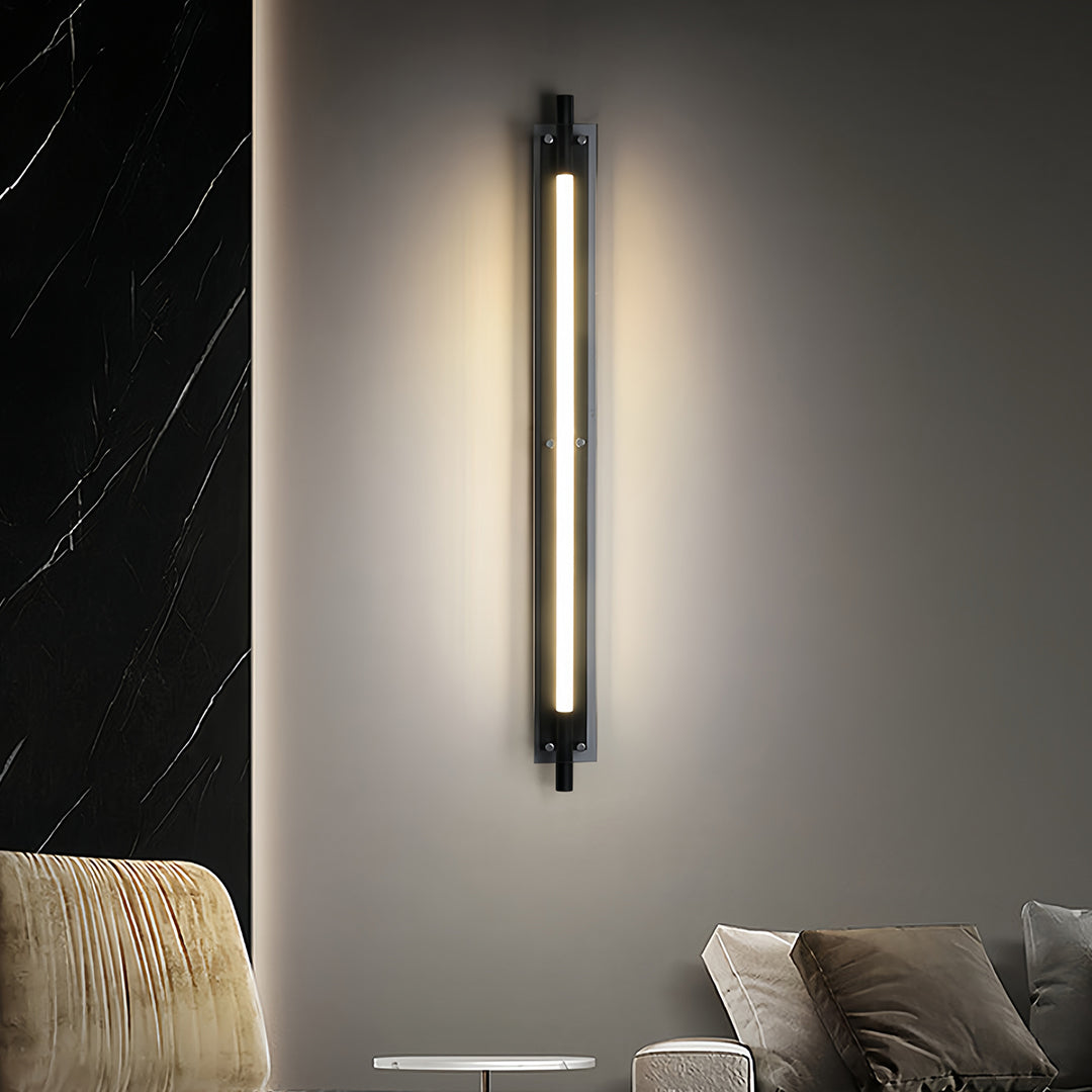 Linear LED Wall Sconce in Black with Up-Down Illumination for Modern Hallways