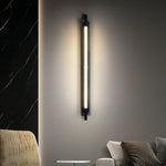 Linear LED Wall Sconce in Black with Up-Down Illumination for Modern Hallways
