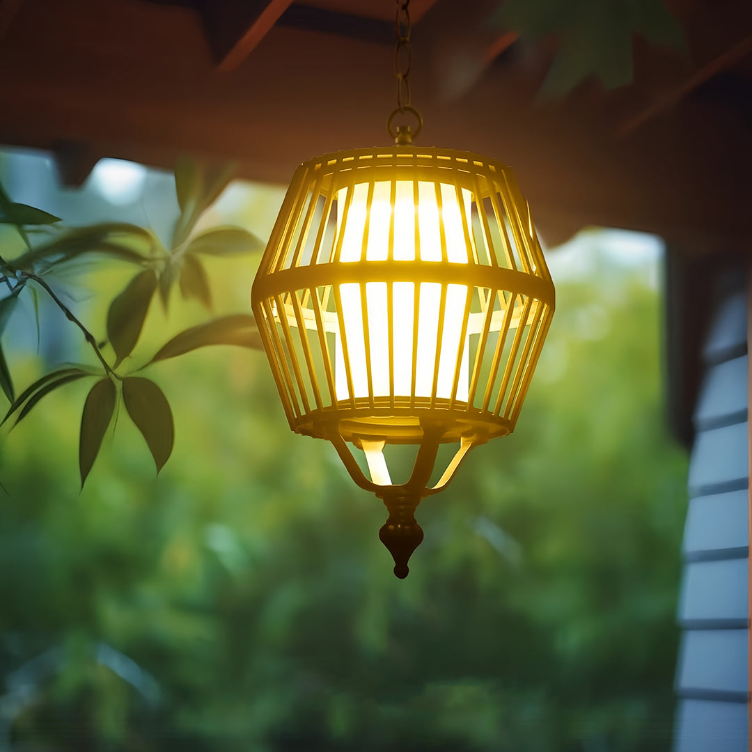 Japanese Lantern Pendant Light – Waterproof Outdoor Ceiling Lamp