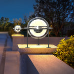 Solar Globe Pillar Light in Stainless Steel for Gate and Garden