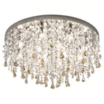French Crystal Chandelier Ceiling Light with Gold Stainless Steel Frame