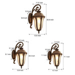 European Outdoor Wall Sconce in Die-Cast Aluminum with Water-Patterned Shade