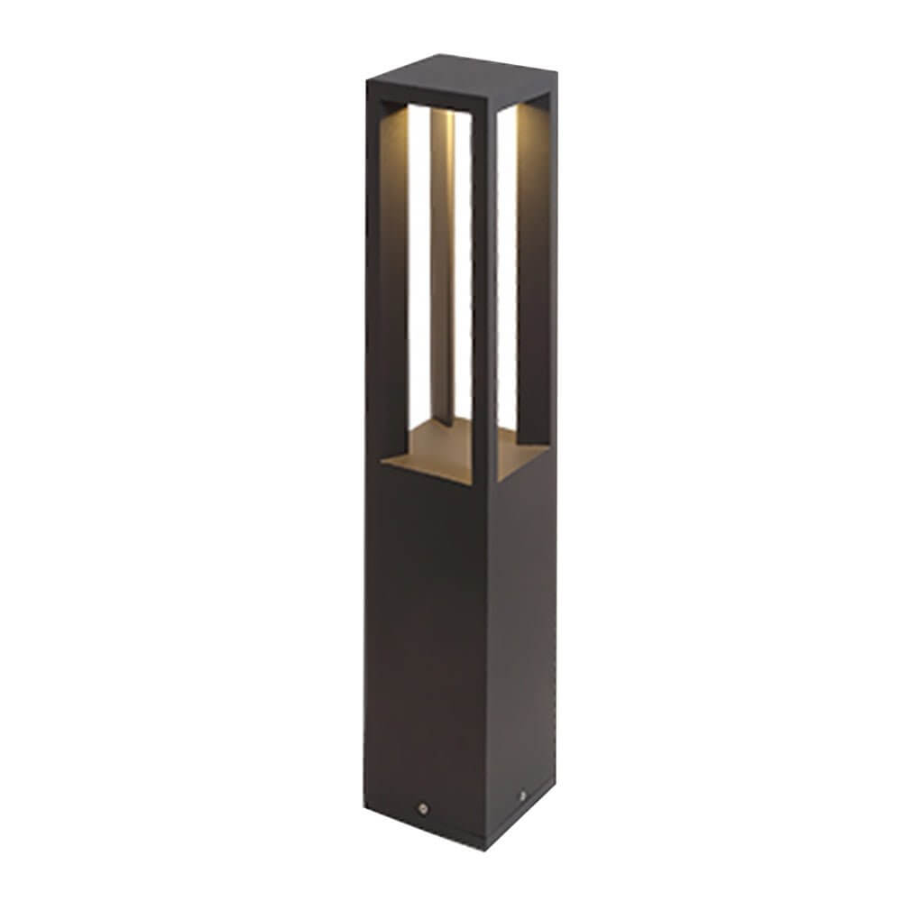 Modern Black LED Bollard Path Lights for Landscape and Walkway Illumination