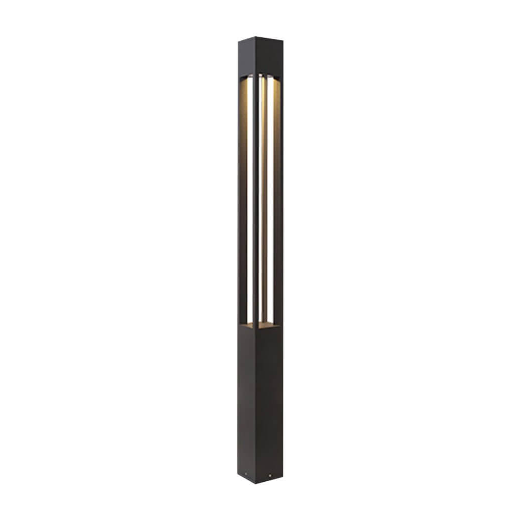 Modern Black LED Bollard Path Lights for Landscape and Walkway Illumination