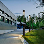 Modern Black LED Bollard Path Lights for Landscape and Walkway Illumination
